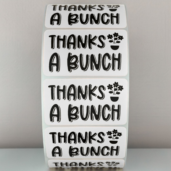 Flower Thanks A Bunch Stickers Small Business Supplies thank you sticker 2" - Picture 7 of 11